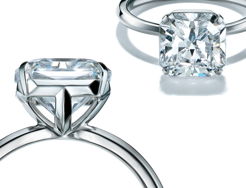 tiffany true engagement ring with a tiffany true diamond in platinum